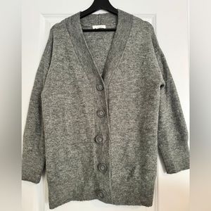 Grey V-Neck Cardigan - H&M Size XS